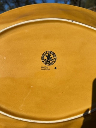 AS IS KW 15.25” Bordallo Pinheiro Oval Serving Platter Grape Amber (gold/yellow)