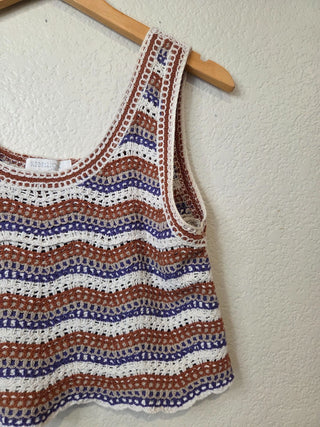 NEW! Rebellion striped crochet tank RSV|158466