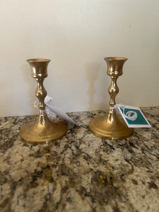Vintage Brass Candle Holders, Set of 2   MTS