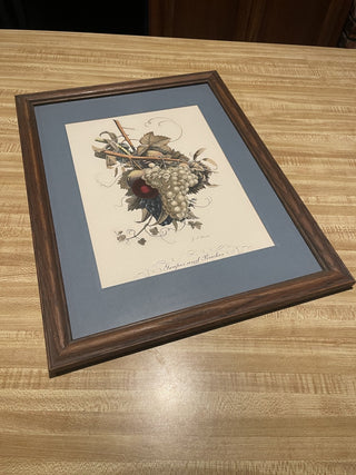 18"x13.5" Framed Grapes & Peaches Print, Prevost--SP RCD