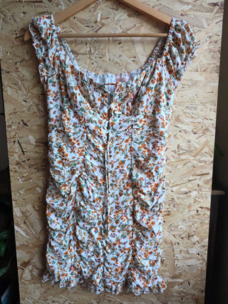 Yellow Floral Ruched Dress (12)