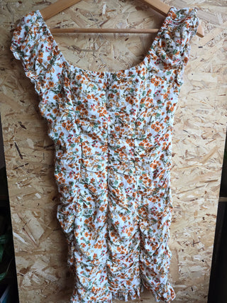 Yellow Floral Ruched Dress (12)