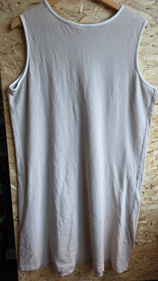 Vintage Tan Sleeveless Shirt Dress (L)