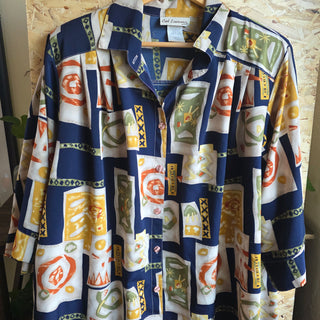 Vintage - Carl Lawrence Graphic Print Long Sleeve (2X)