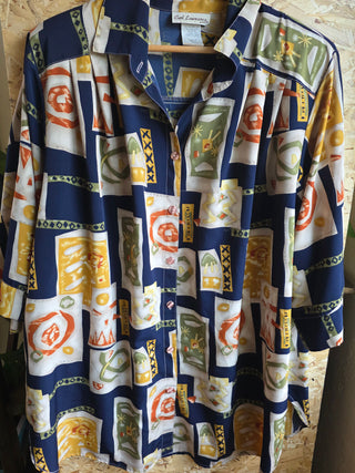 Vintage - Carl Lawrence Graphic Print Long Sleeve (2X)