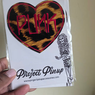 Project Pinup Patch - PUNK Leopard heart