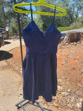 Lulus Dark Blue Metallic Mini Dress Size S
