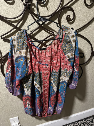 Women's 3/4 Sleeve Boho Blouse Size XL - RCD|119345