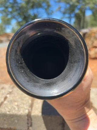 BB vintage 10.5” Japanese Kutani-style porcelain vase striking black glaze