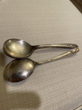 Vintage silver tulip soup spoon set of 3 RSV