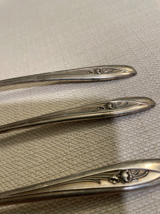 Vintage silver tulip soup spoon set of 3 RSV