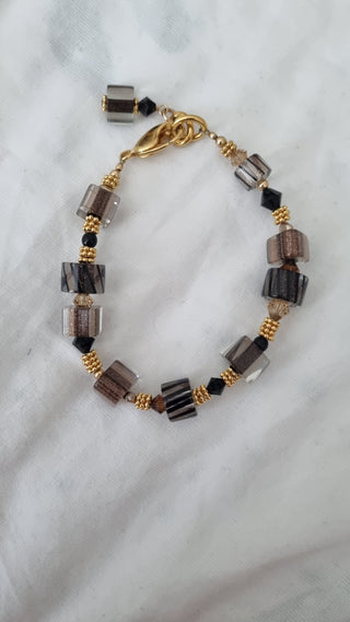 Gold Tone glass beads bracelet|30298