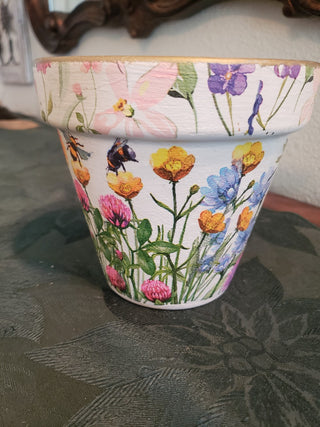 Decopauged 6 inch terracotta flower pot|97084