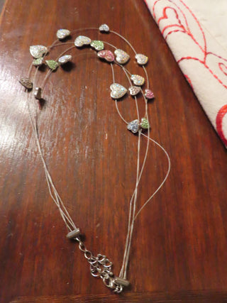 Multi strand sparkly heart necklace RCD|150247