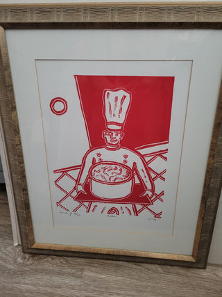 Framed Serigraph "Baker (Red)" by Dan May 8/40 RCD