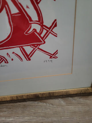Framed Serigraph "Baker (Red)" by Dan May 8/40 RCD