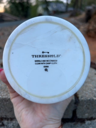 Threshold Marble/Wood Salt Cellar Beechwood Lid
