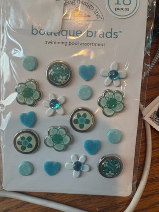 Boutique Brads - swimming pool (aqua)  18 pieces|122279