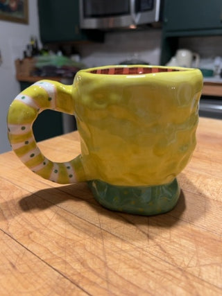Judie Bomberger Whimsical Face Mug Yellow