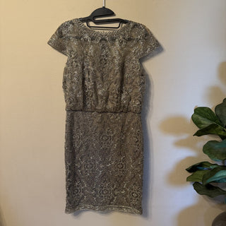 Tadashi Shoji Embroidered Metallic Blouson Dress MTS|145480