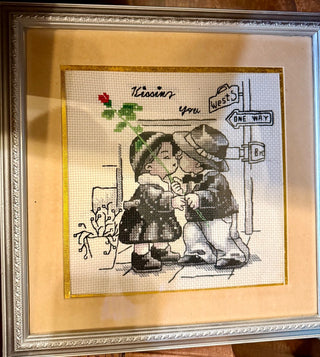 Cross stitch  10x10 kissing you RCD