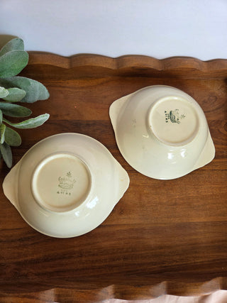 Vtg Homer Laughlin Eggshell Nautilus Salad Bowls (2)