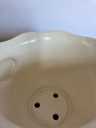 Vtg Floral Blue Transferware Planter Pot