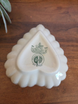 Vtg Belleek heart-shaped trinket/candy dish