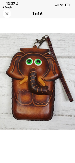 Genuine Leather USA Made  Owl Small Purse, Phone, CC Holder-RSV