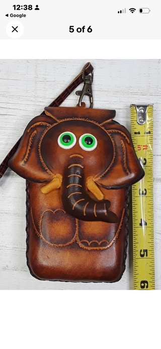 Genuine Leather USA Made  Owl Small Purse, Phone, CC Holder-RSV
