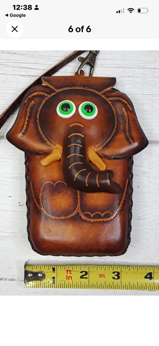 Genuine Leather USA Made  Owl Small Purse, Phone, CC Holder-RSV