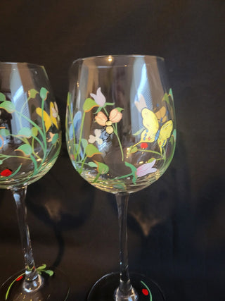 Set of 4 - Lenox Butterfly Meadow Wine Glasses RCD|163902