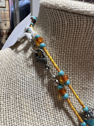 Beaded Faux Turquoise Necklace|103342
