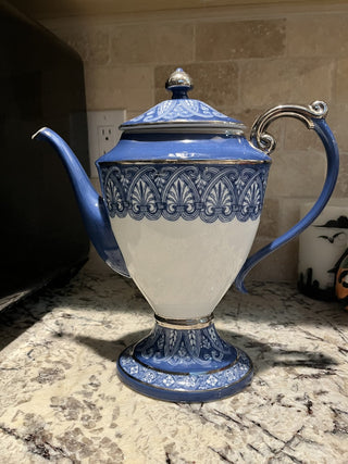 Vintage European Bombay Coffee/Teapot w/Platinum Silver Trim RCD