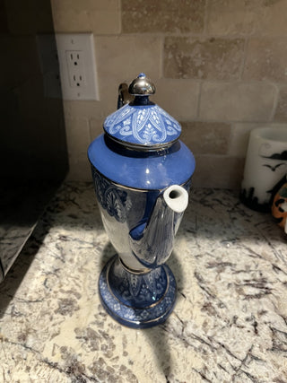 Vintage European Bombay Coffee/Teapot w/Platinum Silver Trim RCD