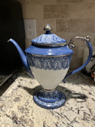 Vintage European Bombay Coffee/Teapot w/Platinum Silver Trim RCD