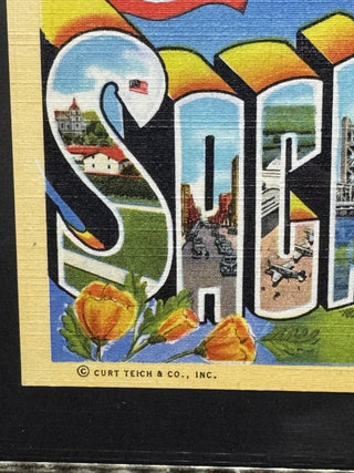 Framed Vintage Sacramento Postcard MTS|81203