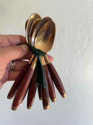 Siam Brass Wood Spoons Set of 8