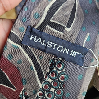Men's - Vintage Halston III -  80's Geometric Necktie (BRI) - MTS|143061