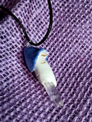 Blue mushroom necklace