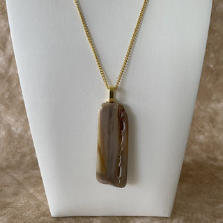 petrified wood necklace, 20" RSV