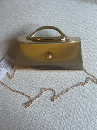 MyHozee gold clutch bag with gold chain new