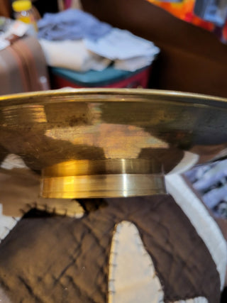 Vintage Brass and enamel Peacock tray. 8" made in Pakistan MTS|132128