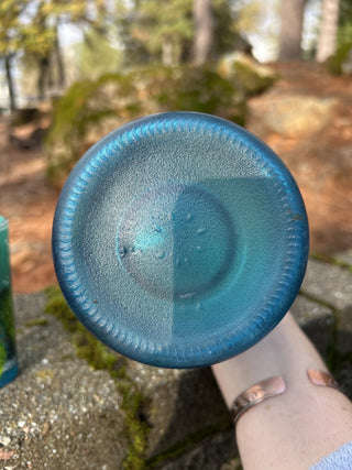 12F GCC JP VNTG Mexican TEQUILA DECANTER 6 Shot Parrot Glass Set Metal Rack Hand Painted MTS|133740