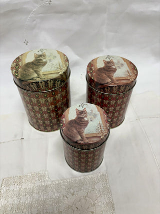 Vintage Cat Tins (Set of 3)