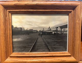 Framed vtg. b & w photo of Sacramento Waterfront, circa 1900 RCD|98830
