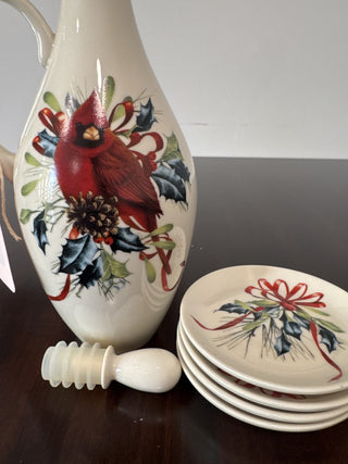 AJ - Christmas Oil Cruet with 4 Dipping Plates MTS|124805