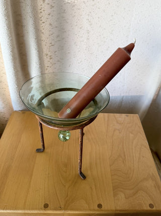 9" Candlestick Orange made in USA (LZD - RSV)|108100