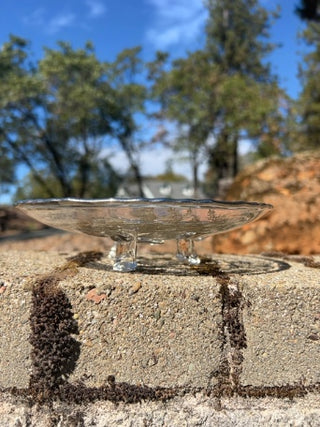 vintage Silver City glass piece in the Flanders Poppy Footed Bon Bon Dish
