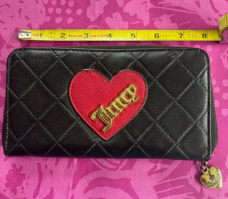 Juicy Coutoure Cross my heart Wallet Black quilted #62 VV MTS|93308